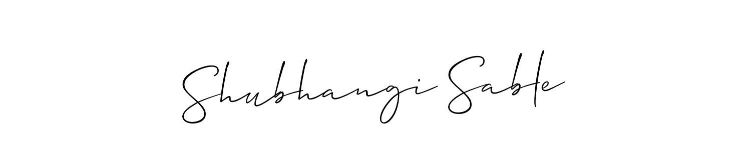 You should practise on your own different ways (Allison_Script) to write your name (Shubhangi Sable) in signature. don't let someone else do it for you. Shubhangi Sable signature style 2 images and pictures png