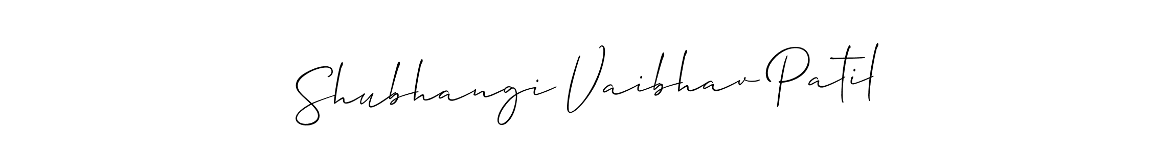 Design your own signature with our free online signature maker. With this signature software, you can create a handwritten (Allison_Script) signature for name Shubhangi Vaibhav Patil. Shubhangi Vaibhav Patil signature style 2 images and pictures png