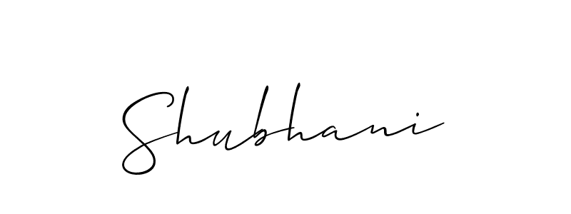 Allison_Script is a professional signature style that is perfect for those who want to add a touch of class to their signature. It is also a great choice for those who want to make their signature more unique. Get Shubhani name to fancy signature for free. Shubhani signature style 2 images and pictures png