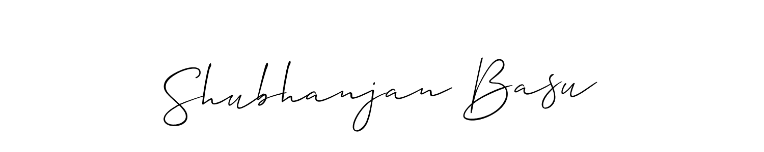Create a beautiful signature design for name Shubhanjan Basu. With this signature (Allison_Script) fonts, you can make a handwritten signature for free. Shubhanjan Basu signature style 2 images and pictures png