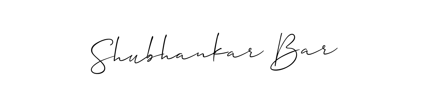 Create a beautiful signature design for name Shubhankar Bar. With this signature (Allison_Script) fonts, you can make a handwritten signature for free. Shubhankar Bar signature style 2 images and pictures png