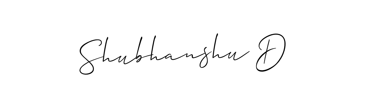 Similarly Allison_Script is the best handwritten signature design. Signature creator online .You can use it as an online autograph creator for name Shubhanshu D. Shubhanshu D signature style 2 images and pictures png