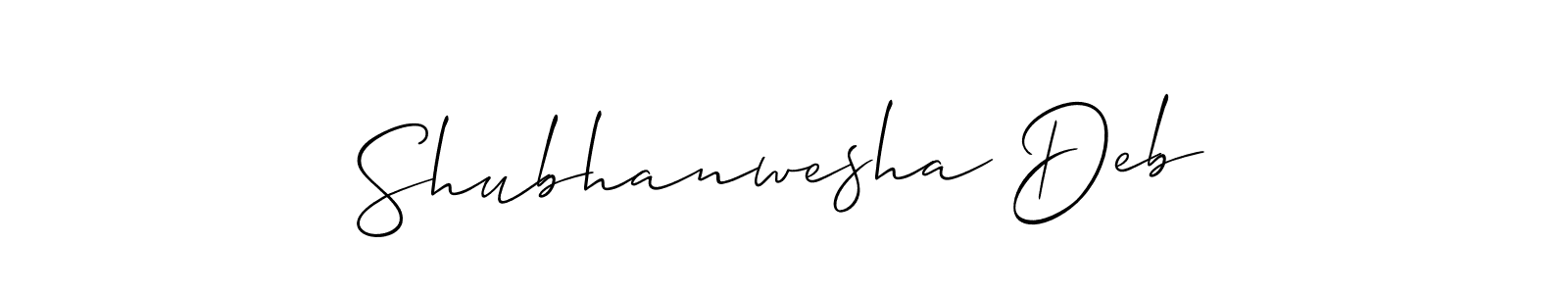 This is the best signature style for the Shubhanwesha Deb name. Also you like these signature font (Allison_Script). Mix name signature. Shubhanwesha Deb signature style 2 images and pictures png