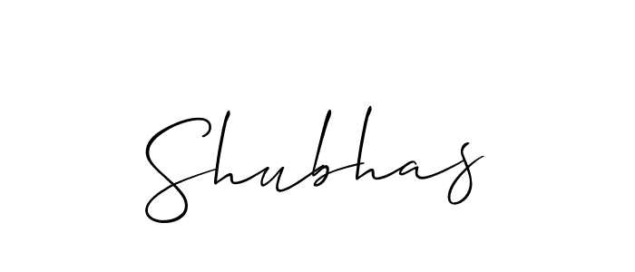 How to make Shubhas signature? Allison_Script is a professional autograph style. Create handwritten signature for Shubhas name. Shubhas signature style 2 images and pictures png