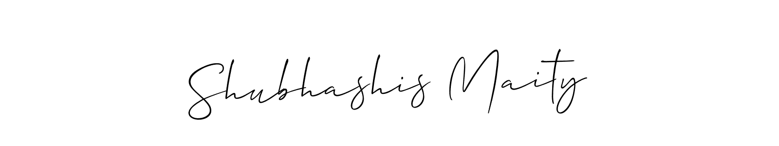 How to make Shubhashis Maity name signature. Use Allison_Script style for creating short signs online. This is the latest handwritten sign. Shubhashis Maity signature style 2 images and pictures png