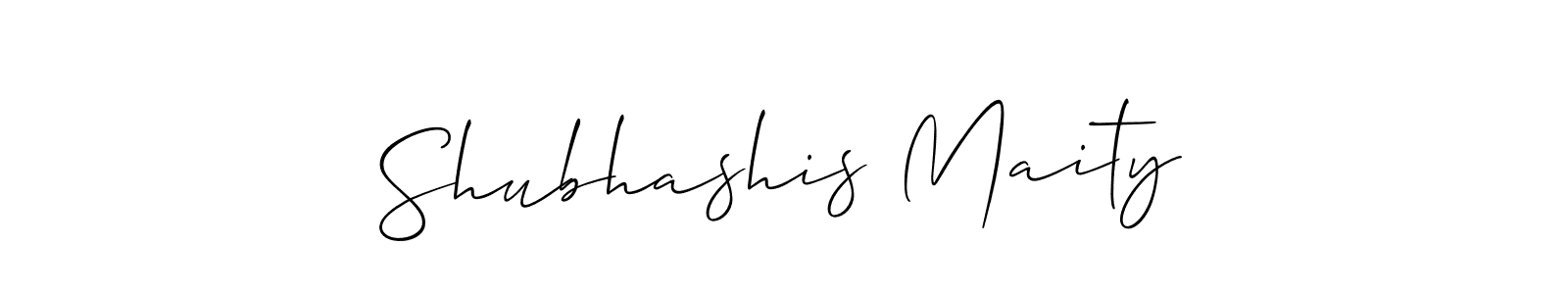 Design your own signature with our free online signature maker. With this signature software, you can create a handwritten (Allison_Script) signature for name Shubhashis Maity. Shubhashis Maity signature style 2 images and pictures png