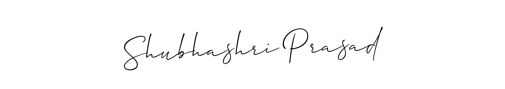 It looks lik you need a new signature style for name Shubhashri Prasad. Design unique handwritten (Allison_Script) signature with our free signature maker in just a few clicks. Shubhashri Prasad signature style 2 images and pictures png