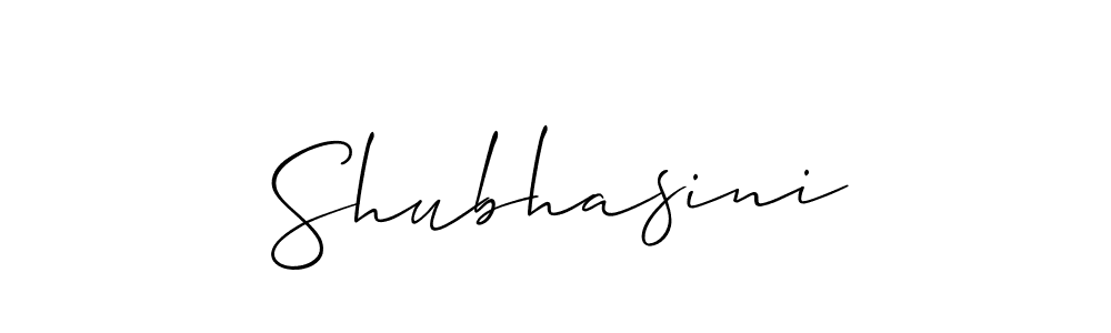 Design your own signature with our free online signature maker. With this signature software, you can create a handwritten (Allison_Script) signature for name Shubhasini. Shubhasini signature style 2 images and pictures png