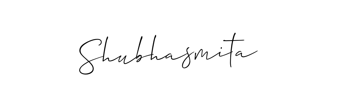 You should practise on your own different ways (Allison_Script) to write your name (Shubhasmita) in signature. don't let someone else do it for you. Shubhasmita signature style 2 images and pictures png