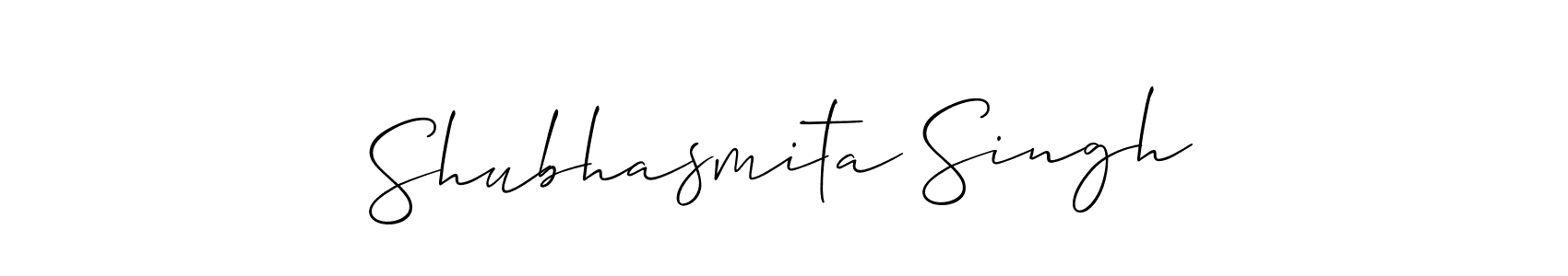 How to make Shubhasmita Singh name signature. Use Allison_Script style for creating short signs online. This is the latest handwritten sign. Shubhasmita Singh signature style 2 images and pictures png