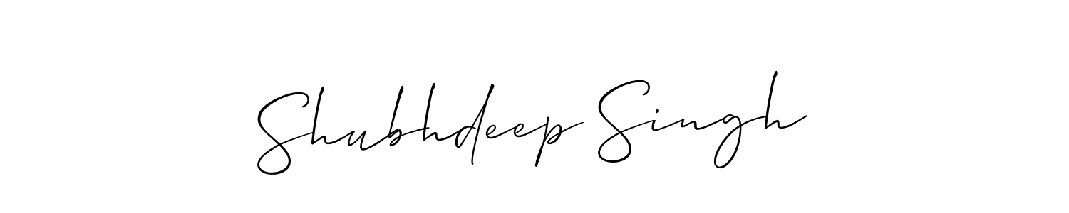 The best way (Allison_Script) to make a short signature is to pick only two or three words in your name. The name Shubhdeep Singh include a total of six letters. For converting this name. Shubhdeep Singh signature style 2 images and pictures png