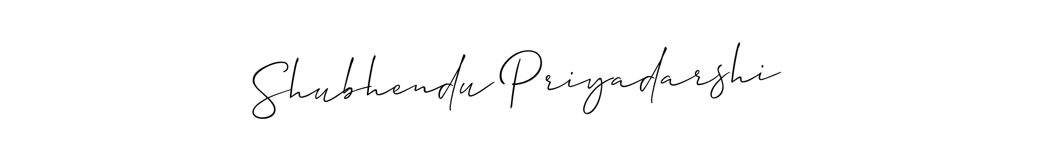 The best way (Allison_Script) to make a short signature is to pick only two or three words in your name. The name Shubhendu Priyadarshi include a total of six letters. For converting this name. Shubhendu Priyadarshi signature style 2 images and pictures png