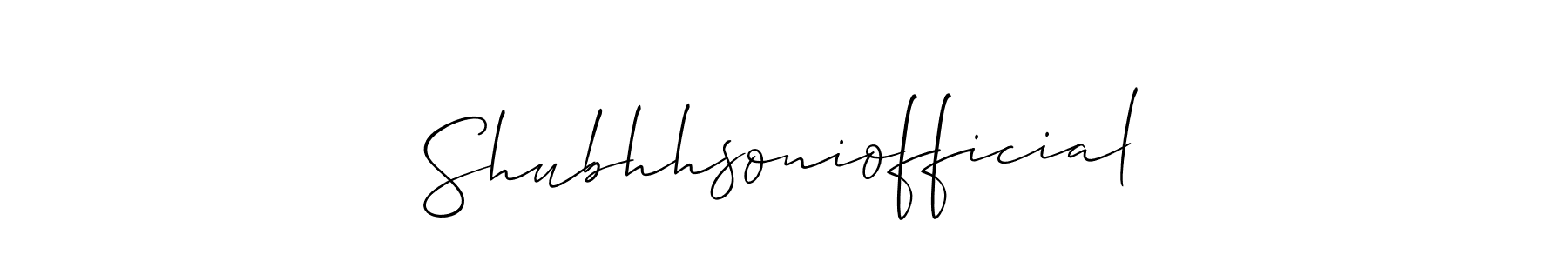 Make a beautiful signature design for name Shubhhsoniofficial. With this signature (Allison_Script) style, you can create a handwritten signature for free. Shubhhsoniofficial signature style 2 images and pictures png