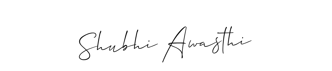 The best way (Allison_Script) to make a short signature is to pick only two or three words in your name. The name Shubhi Awasthi include a total of six letters. For converting this name. Shubhi Awasthi signature style 2 images and pictures png