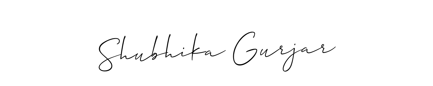 Similarly Allison_Script is the best handwritten signature design. Signature creator online .You can use it as an online autograph creator for name Shubhika Gurjar. Shubhika Gurjar signature style 2 images and pictures png