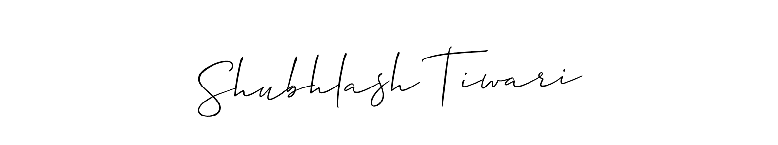 Design your own signature with our free online signature maker. With this signature software, you can create a handwritten (Allison_Script) signature for name Shubhlash Tiwari. Shubhlash Tiwari signature style 2 images and pictures png