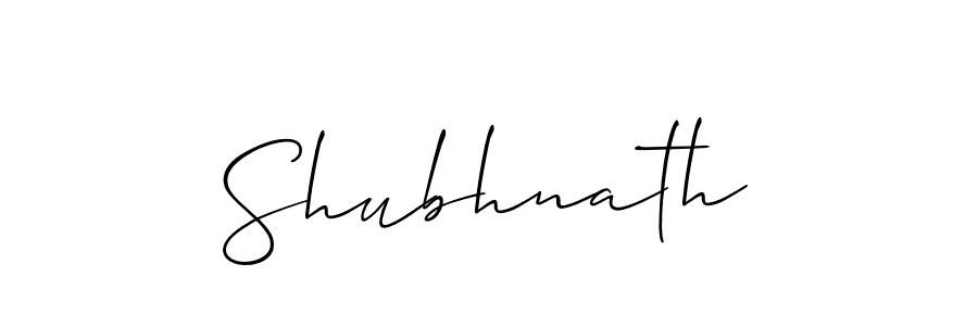 You should practise on your own different ways (Allison_Script) to write your name (Shubhnath) in signature. don't let someone else do it for you. Shubhnath signature style 2 images and pictures png