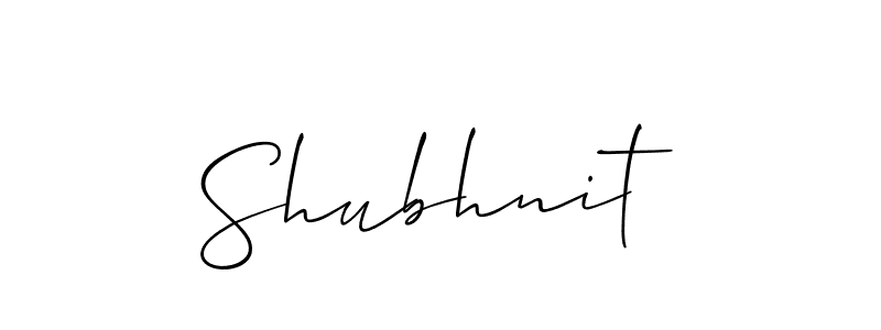 You should practise on your own different ways (Allison_Script) to write your name (Shubhnit) in signature. don't let someone else do it for you. Shubhnit signature style 2 images and pictures png