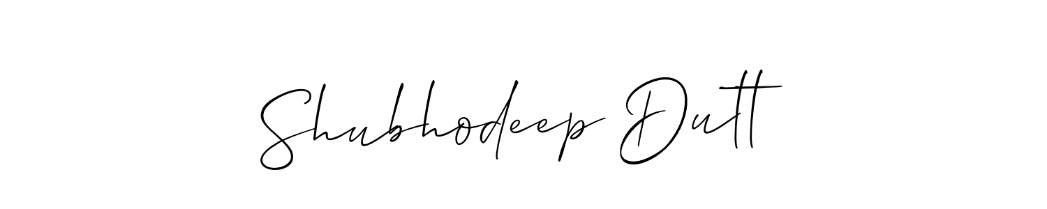 Also we have Shubhodeep Dutt name is the best signature style. Create professional handwritten signature collection using Allison_Script autograph style. Shubhodeep Dutt signature style 2 images and pictures png