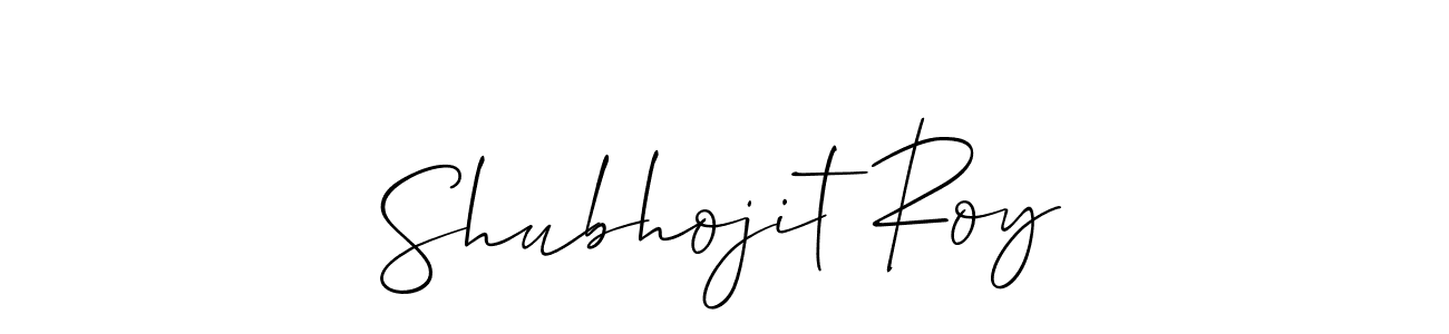 The best way (Allison_Script) to make a short signature is to pick only two or three words in your name. The name Shubhojit Roy include a total of six letters. For converting this name. Shubhojit Roy signature style 2 images and pictures png