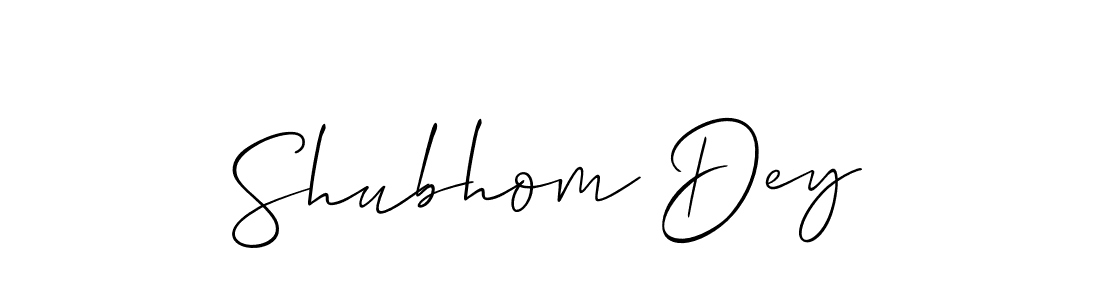 The best way (Allison_Script) to make a short signature is to pick only two or three words in your name. The name Shubhom Dey include a total of six letters. For converting this name. Shubhom Dey signature style 2 images and pictures png