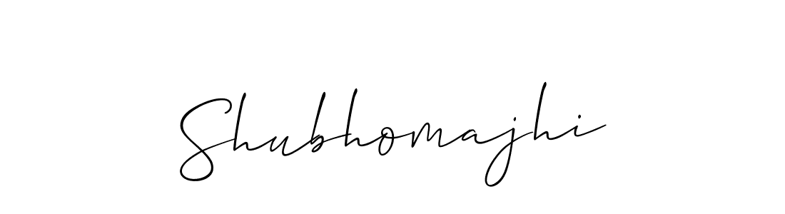 How to make Shubhomajhi signature? Allison_Script is a professional autograph style. Create handwritten signature for Shubhomajhi name. Shubhomajhi signature style 2 images and pictures png