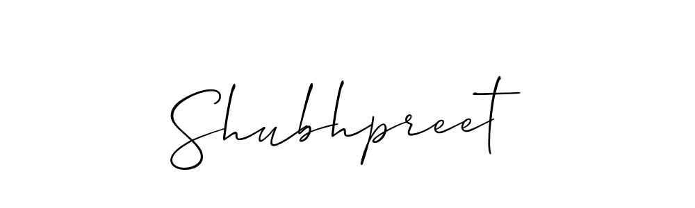 Create a beautiful signature design for name Shubhpreet. With this signature (Allison_Script) fonts, you can make a handwritten signature for free. Shubhpreet signature style 2 images and pictures png