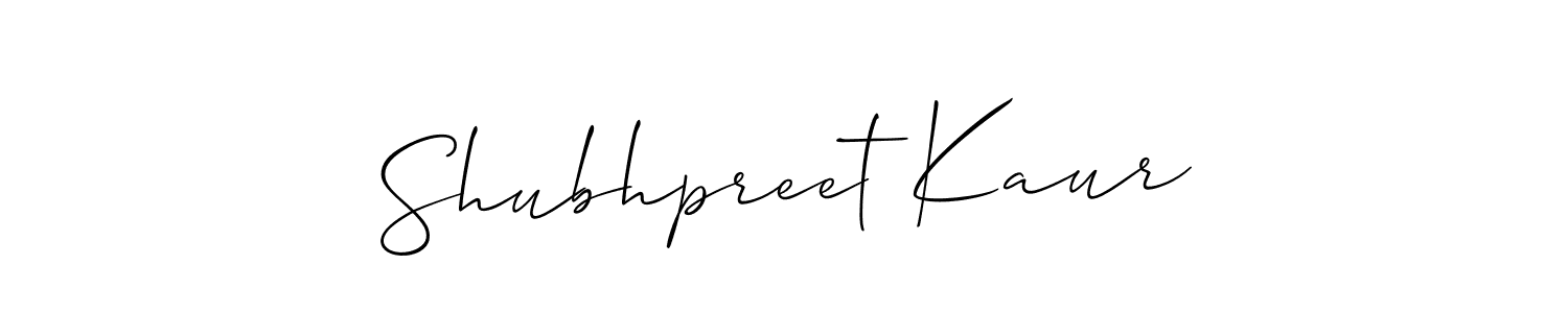 How to make Shubhpreet Kaur signature? Allison_Script is a professional autograph style. Create handwritten signature for Shubhpreet Kaur name. Shubhpreet Kaur signature style 2 images and pictures png