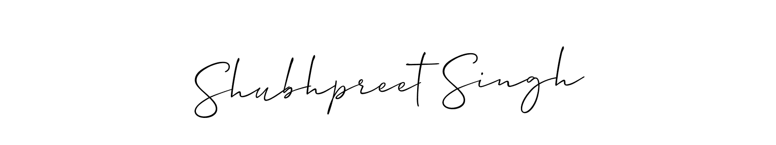 if you are searching for the best signature style for your name Shubhpreet Singh. so please give up your signature search. here we have designed multiple signature styles  using Allison_Script. Shubhpreet Singh signature style 2 images and pictures png