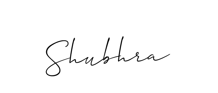 The best way (Allison_Script) to make a short signature is to pick only two or three words in your name. The name Shubhra include a total of six letters. For converting this name. Shubhra signature style 2 images and pictures png