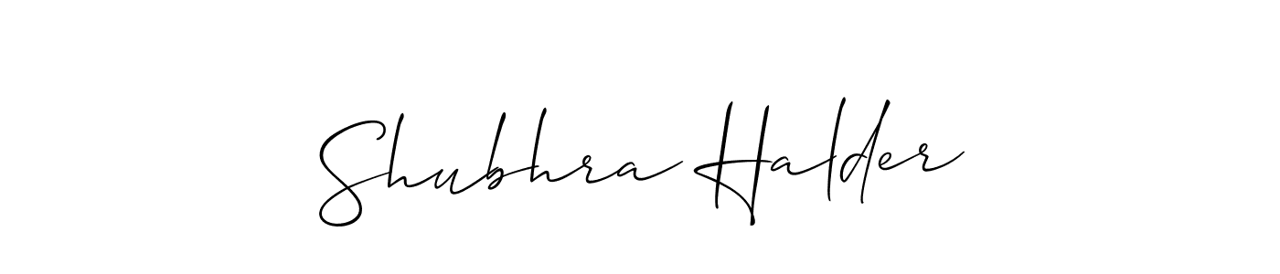 Also we have Shubhra Halder name is the best signature style. Create professional handwritten signature collection using Allison_Script autograph style. Shubhra Halder signature style 2 images and pictures png