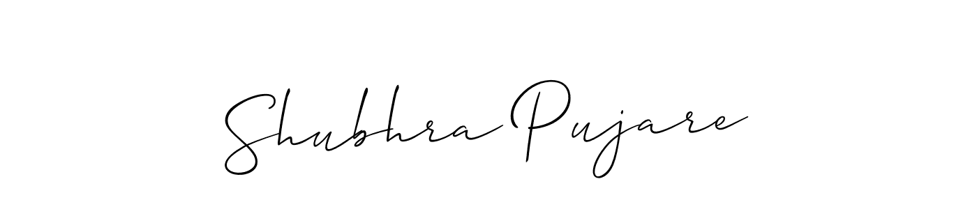 Make a beautiful signature design for name Shubhra Pujare. With this signature (Allison_Script) style, you can create a handwritten signature for free. Shubhra Pujare signature style 2 images and pictures png