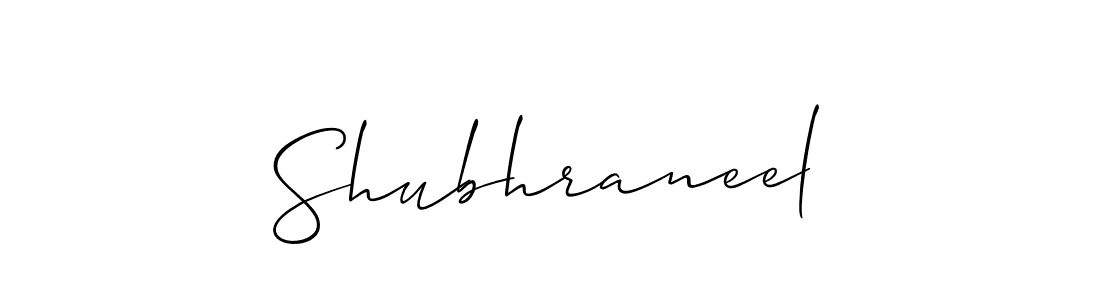 How to make Shubhraneel name signature. Use Allison_Script style for creating short signs online. This is the latest handwritten sign. Shubhraneel signature style 2 images and pictures png