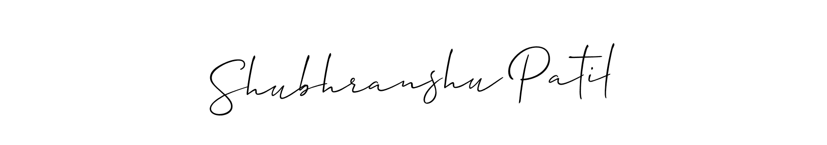 You should practise on your own different ways (Allison_Script) to write your name (Shubhranshu Patil) in signature. don't let someone else do it for you. Shubhranshu Patil signature style 2 images and pictures png