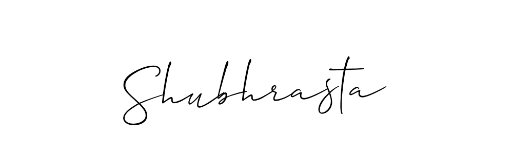 Use a signature maker to create a handwritten signature online. With this signature software, you can design (Allison_Script) your own signature for name Shubhrasta. Shubhrasta signature style 2 images and pictures png