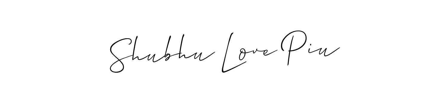 Similarly Allison_Script is the best handwritten signature design. Signature creator online .You can use it as an online autograph creator for name Shubhu Love Piu. Shubhu Love Piu signature style 2 images and pictures png