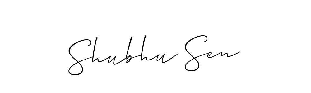 Allison_Script is a professional signature style that is perfect for those who want to add a touch of class to their signature. It is also a great choice for those who want to make their signature more unique. Get Shubhu Sen name to fancy signature for free. Shubhu Sen signature style 2 images and pictures png