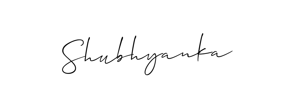 Use a signature maker to create a handwritten signature online. With this signature software, you can design (Allison_Script) your own signature for name Shubhyanka. Shubhyanka signature style 2 images and pictures png