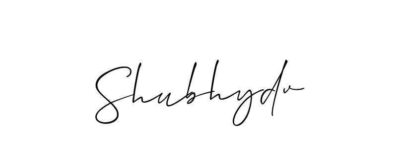 How to Draw Shubhydv signature style? Allison_Script is a latest design signature styles for name Shubhydv. Shubhydv signature style 2 images and pictures png