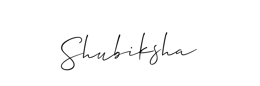 Use a signature maker to create a handwritten signature online. With this signature software, you can design (Allison_Script) your own signature for name Shubiksha. Shubiksha signature style 2 images and pictures png