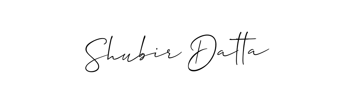 How to make Shubir Datta signature? Allison_Script is a professional autograph style. Create handwritten signature for Shubir Datta name. Shubir Datta signature style 2 images and pictures png