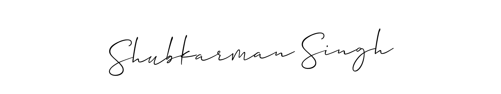 Make a beautiful signature design for name Shubkarman Singh. With this signature (Allison_Script) style, you can create a handwritten signature for free. Shubkarman Singh signature style 2 images and pictures png