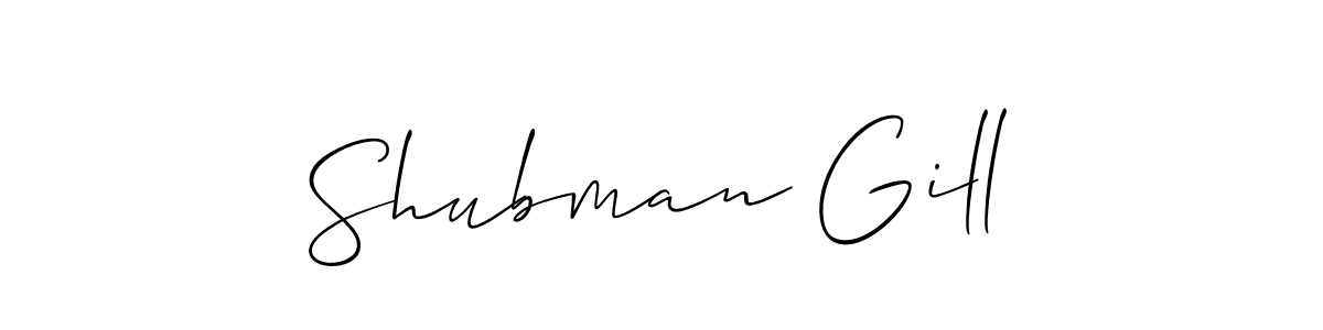 Make a beautiful signature design for name Shubman Gill. With this signature (Allison_Script) style, you can create a handwritten signature for free. Shubman Gill signature style 2 images and pictures png