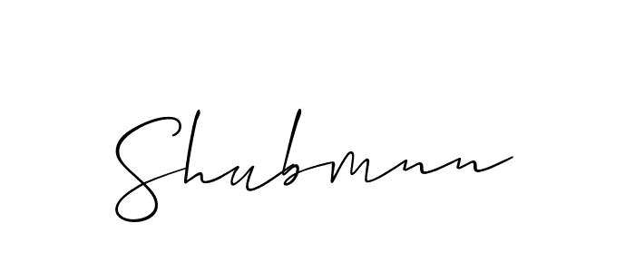 Make a beautiful signature design for name Shubmnn. With this signature (Allison_Script) style, you can create a handwritten signature for free. Shubmnn signature style 2 images and pictures png