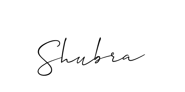 Create a beautiful signature design for name Shubra. With this signature (Allison_Script) fonts, you can make a handwritten signature for free. Shubra signature style 2 images and pictures png