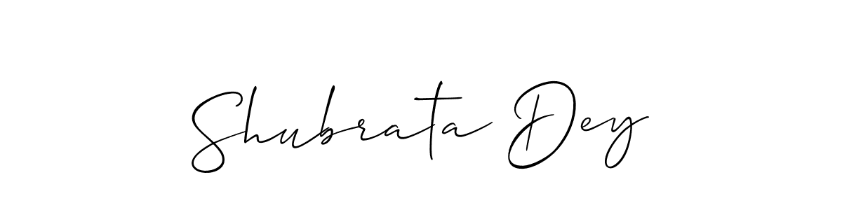 Create a beautiful signature design for name Shubrata Dey. With this signature (Allison_Script) fonts, you can make a handwritten signature for free. Shubrata Dey signature style 2 images and pictures png