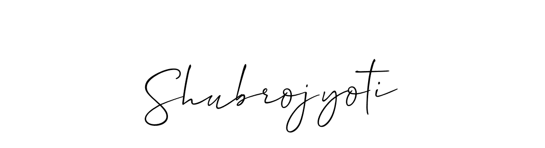 How to make Shubrojyoti signature? Allison_Script is a professional autograph style. Create handwritten signature for Shubrojyoti name. Shubrojyoti signature style 2 images and pictures png