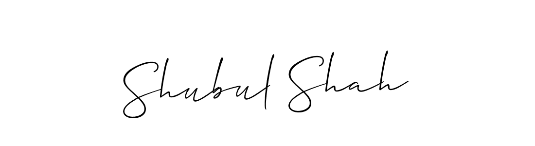 How to make Shubul Shah signature? Allison_Script is a professional autograph style. Create handwritten signature for Shubul Shah name. Shubul Shah signature style 2 images and pictures png