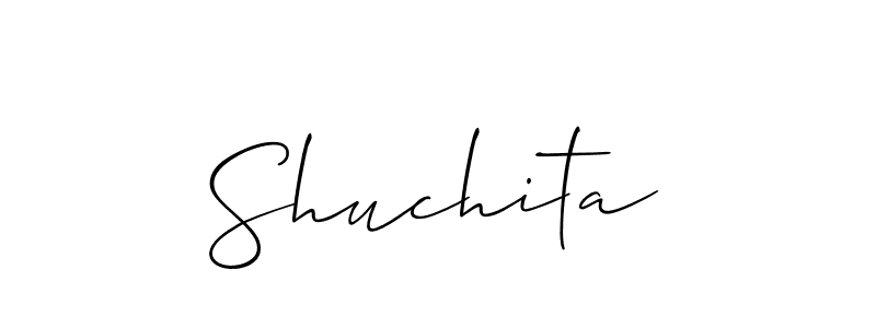 You should practise on your own different ways (Allison_Script) to write your name (Shuchita) in signature. don't let someone else do it for you. Shuchita signature style 2 images and pictures png