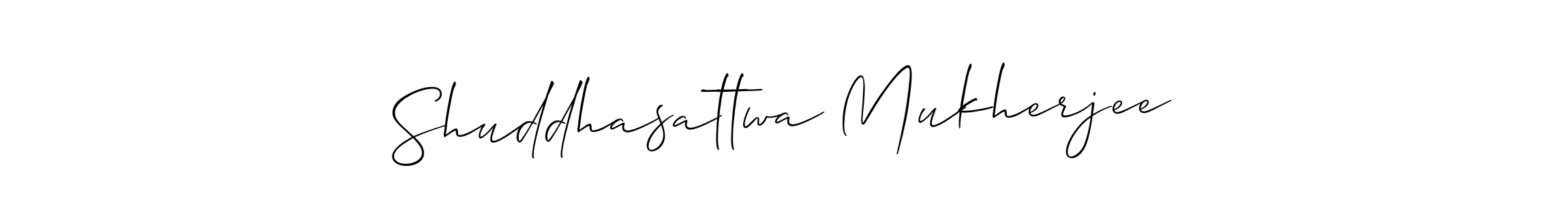 You should practise on your own different ways (Allison_Script) to write your name (Shuddhasattwa Mukherjee) in signature. don't let someone else do it for you. Shuddhasattwa Mukherjee signature style 2 images and pictures png